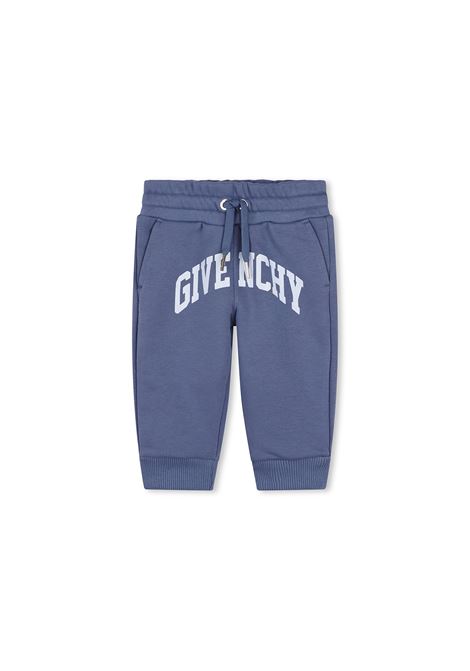 Light Blue Joggers With Lettering Logo  GIVENCHY KIDS | H3045781A