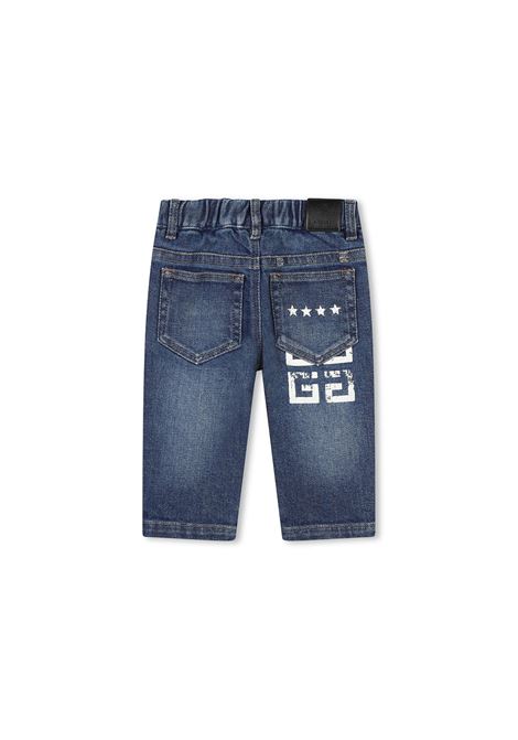 Jeans In Denim Blu Con Stampa 4G GIVENCHY KIDS | H30464Z10