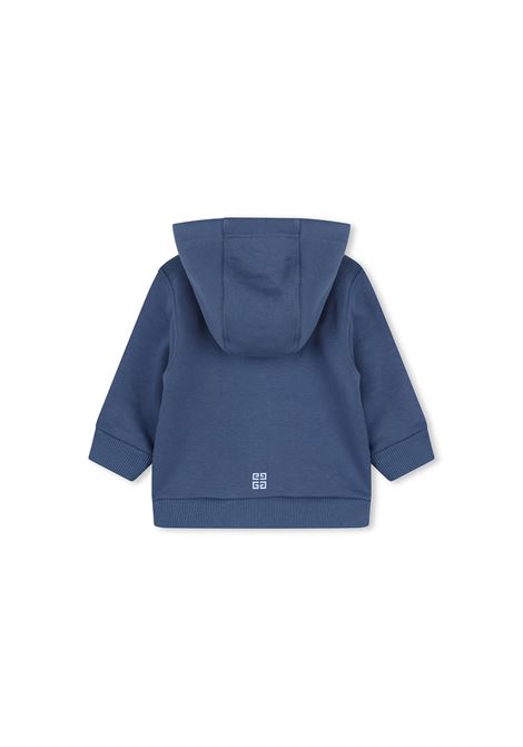 Light Blue Zip-Up Hoodie With Lettering Logo  GIVENCHY KIDS | H3046681A