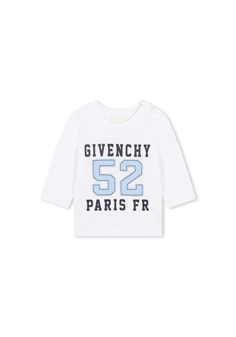 T-Shirt Bianca Con Stampa Grafica GIVENCHY 4G Su Fronte e Retro GIVENCHY KIDS | H3047710P