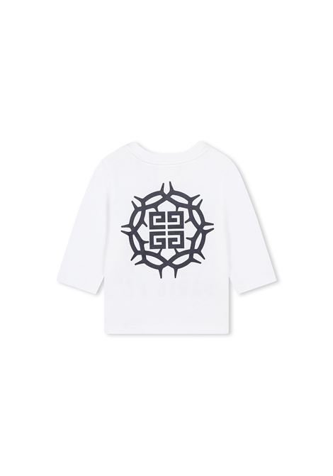 T-Shirt Bianca Con Stampa Grafica GIVENCHY 4G Su Fronte e Retro GIVENCHY KIDS | H3047710P