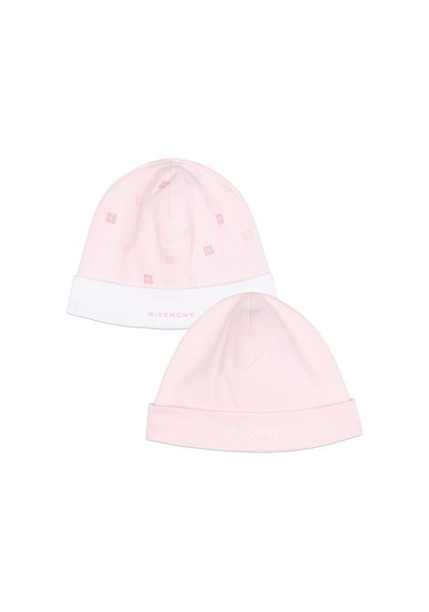 Set Cappelli Rosa Con Logo e Motivo 4G GIVENCHY KIDS | H3049644Z