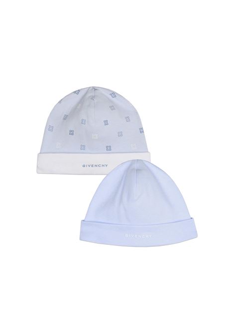 Light Blue Hats Set with Logo and 4G Motif GIVENCHY KIDS | H30496771