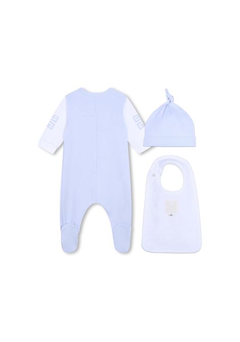 Light Blue Playsuit With Logo and 4G Motif GIVENCHY KIDS | H30514771