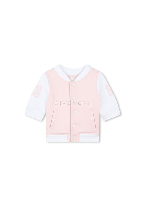 Completo 3 Pezzi Bianco e Rosa Con Logo GIVENCHY KIDS | H3051644Z