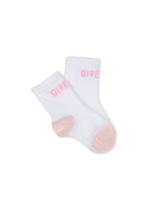 Pink and White Socks Set with Logo GIVENCHY KIDS | H3052644Z