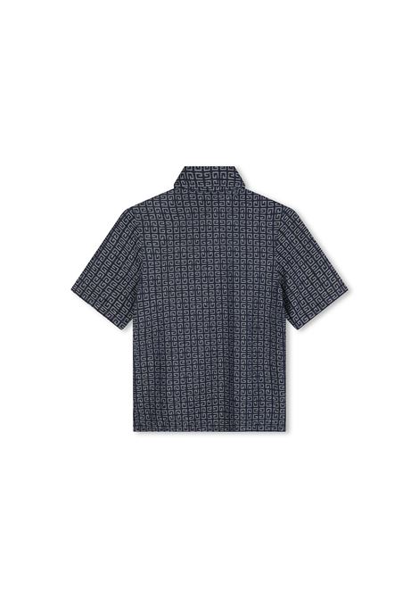 Short Sleeved Denim Shirt With All-Over 4G Pattern GIVENCHY KIDS | H30540Z10