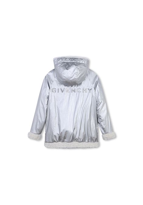 Silver and White Reversible Jacket GIVENCHY KIDS | H30557016