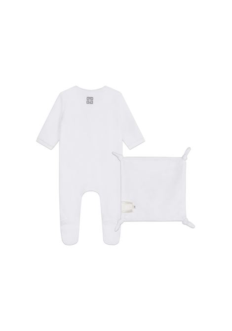 White Chenille Pyjamas With GIVENCHY Teddy Bear Embroidery  GIVENCHY KIDS | H3056910P