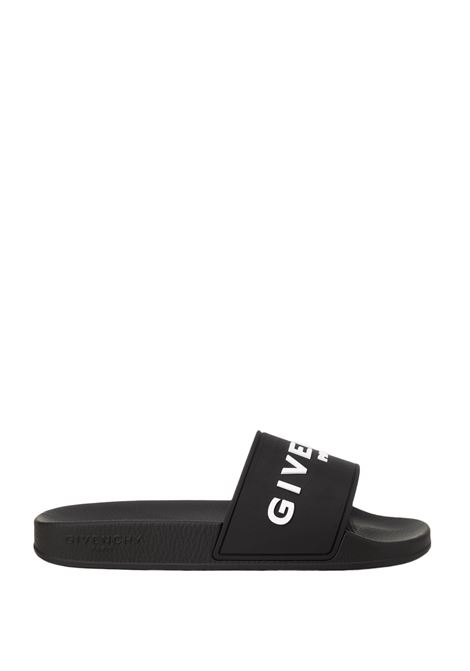 GIVENCHY Ciabatte In Gomma Nera Con Logo - GIVENCHY