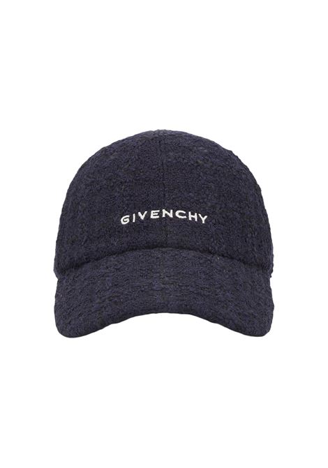 Dark Blue Tweed Givenchy Baseball Cap GIVENCHY | BGZ02KG05T401