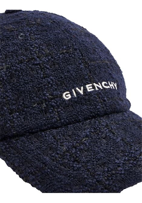 Dark Blue Tweed Givenchy Baseball Cap GIVENCHY | BGZ02KG05T401