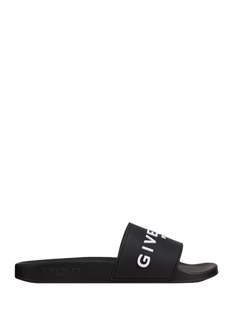 GIVENCHY Paris Slippers In Black Rubber GIVENCHY | BH301TH1H4001