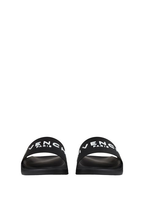 GIVENCHY Paris Slippers In Black Rubber GIVENCHY | BH301TH1H4001