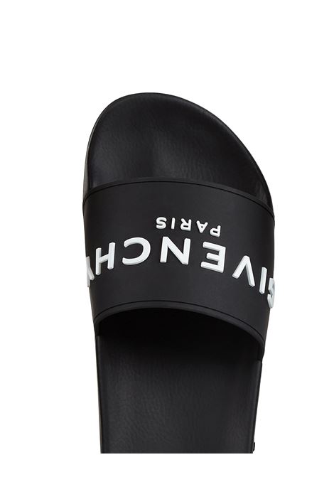 GIVENCHY Paris Slippers In Black Rubber GIVENCHY | BH301TH1H4001