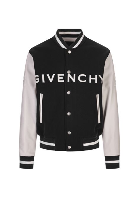 Bomber GIVENCHY Nero e Bianco In Lana e Pelle GIVENCHY | BM011S6Y16004