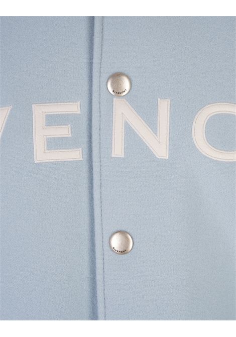 Light Blue and White GIVENCHY Bomber Jacket In Wool and Leather GIVENCHY | BM011S6Y16194