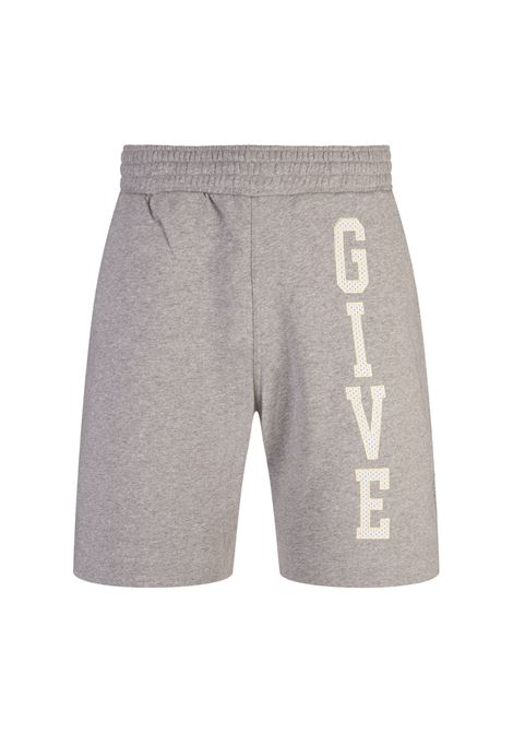 GIVENCHY Bermuda Grigio Chiaro Melange Con Patch Logo - GIVENCHY