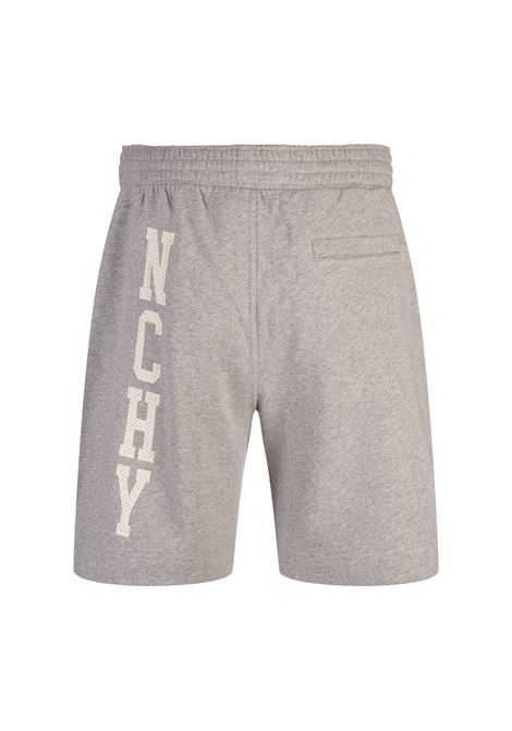 Melange Light Grey Bermuda Shorts With Logo Patch GIVENCHY | BM515J3YMW055