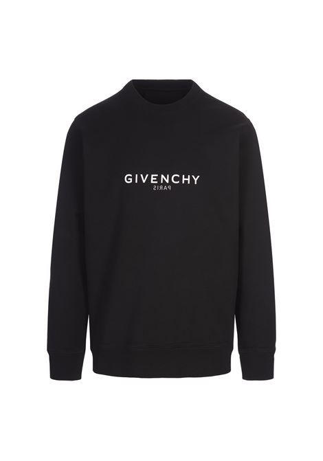 Felpa Slim GIVENCHY Reverse In Tessuto Garzato Nero GIVENCHY | BMJ0HA3Y8N001