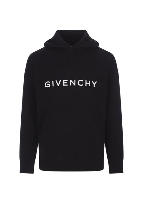 GIVENCHY Archetype Hoodie in Black Gauzed Fabric GIVENCHY | BMJ0HC3YAC001