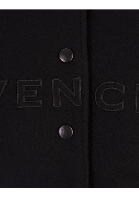 Black GIVENCHY Short Bomber Jacket In Wool and Leather GIVENCHY | BW00N0611N004