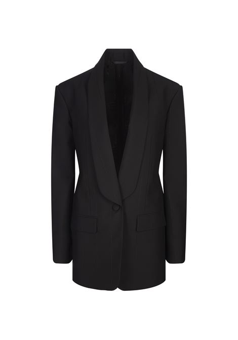 Blazer In Lana Nera Con Righe In Lurex GIVENCHY | BW30JL15KP001