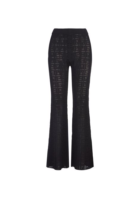 Pantaloni Flare In Tessuto Traforato Nero GIVENCHY | BW511M4ZA4001