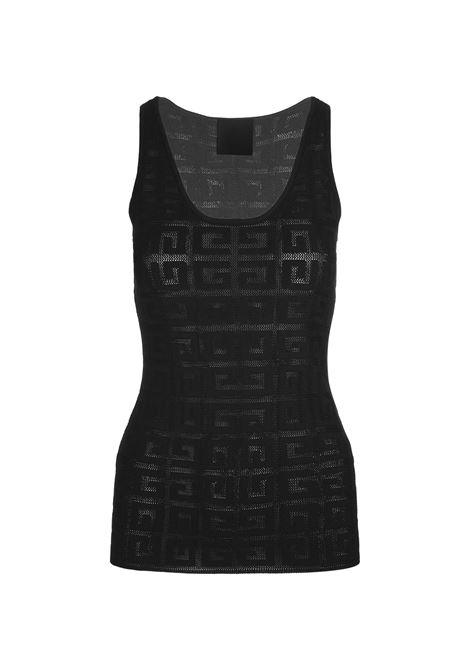 Slim Fit Black Jacquard 4G Tank Top GIVENCHY | BW60Z64ZAQ001