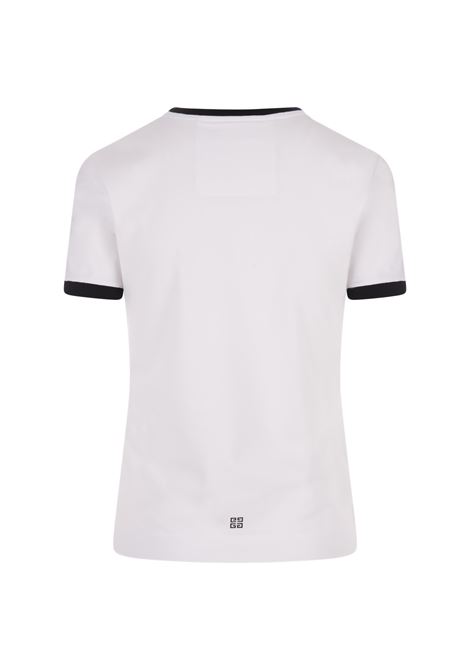 GIVENCHY Archetype Slim T-Shirt in White/Black Cotton GIVENCHY | BW70BF3YAC116