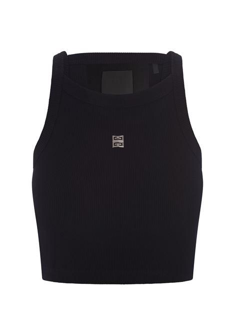 GIVENCHY Top Crop Nero Con Placca Logo - GIVENCHY