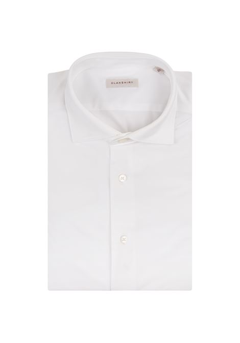 Camicia Slim Fit In Tessuto Tecnico Bianco GLANSHIRT | 5XSA01-G9286001