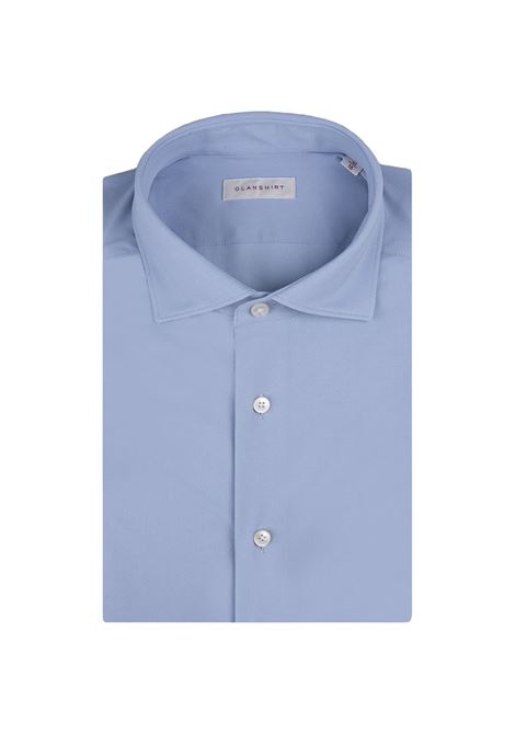 GLANSHIRT Camicia Slim Fit In Tessuto Tecnico Blu - GLANSHIRT