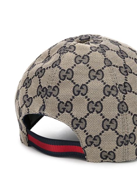 Beige Baseball Hat With Blue GG Motif GUCCI KIDS | 481774-3HC652168