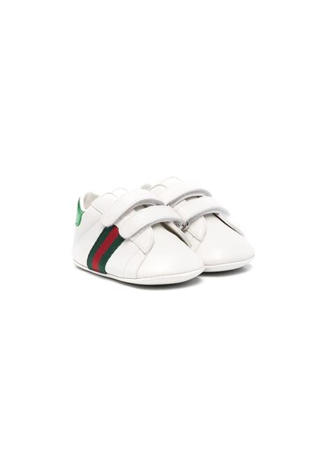 White Ace Sneakers With Web Detailing GUCCI KIDS | 500852-BKPT09070