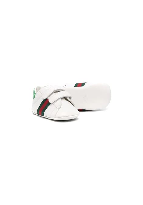 Sneakers Ace Bianche Con Dettaglio Web GUCCI KIDS | 500852-BKPT09070