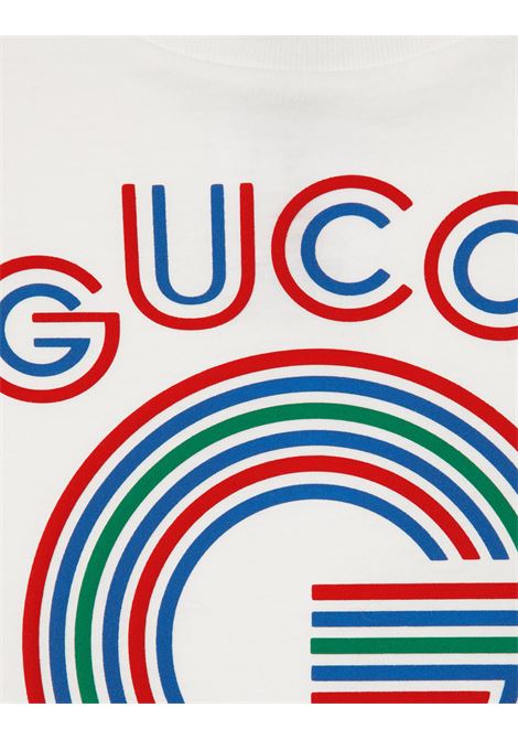 White T-Shirt With Gucci G Print GUCCI KIDS | 547559-XJGN99214