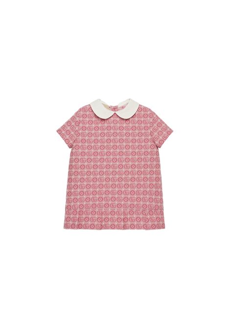 Abito Rosa Con Motivo Doppia G GUCCI KIDS | 717988-XWATR5152