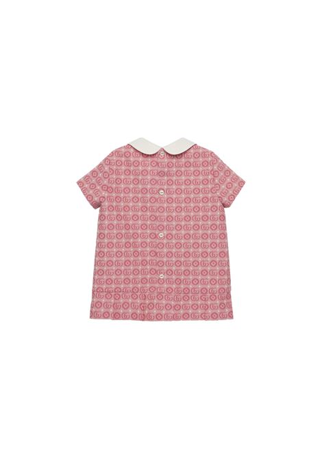 Abito Rosa Con Motivo Doppia G GUCCI KIDS | 717988-XWATR5152