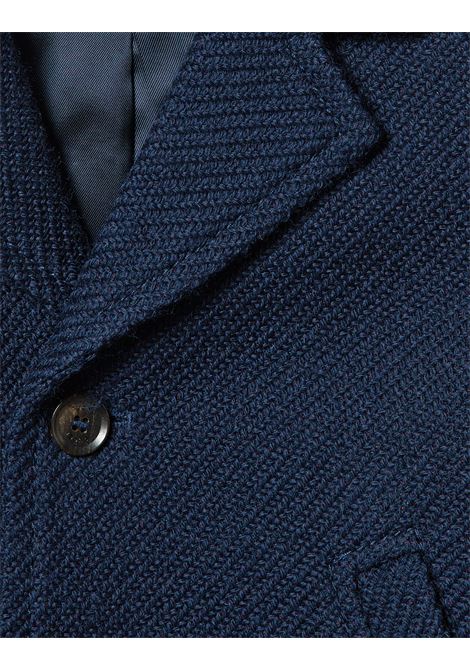 Dark Blue Wool Coat With Web Detail GUCCI KIDS | 784556-XWA154804