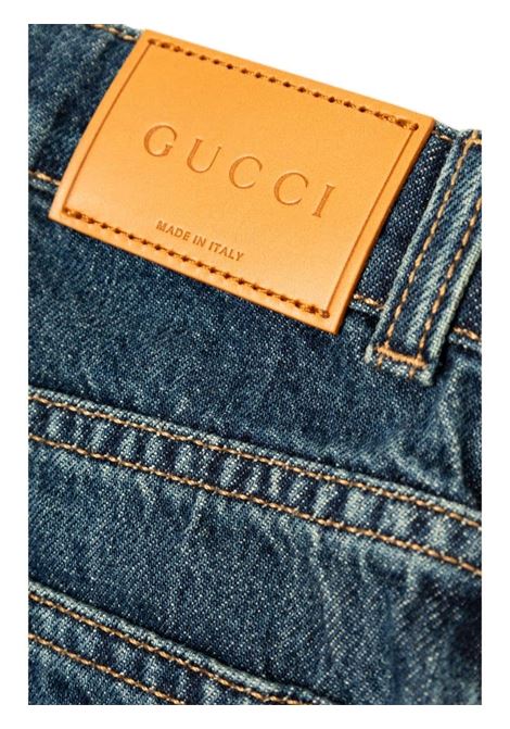 Dark Blue Denim Straight Leg Jeans GUCCI KIDS | 787179-XDC014759