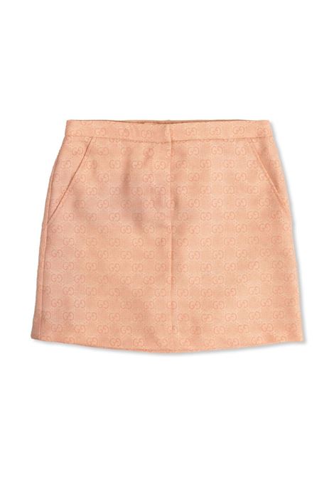 Pink Gucci Jacquard Wool Flannel Skirt GUCCI KIDS | 787325-XWA2B5337