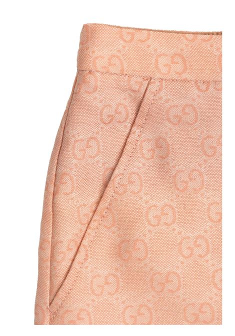 Pink Gucci Jacquard Wool Flannel Skirt GUCCI KIDS | 787325-XWA2B5337