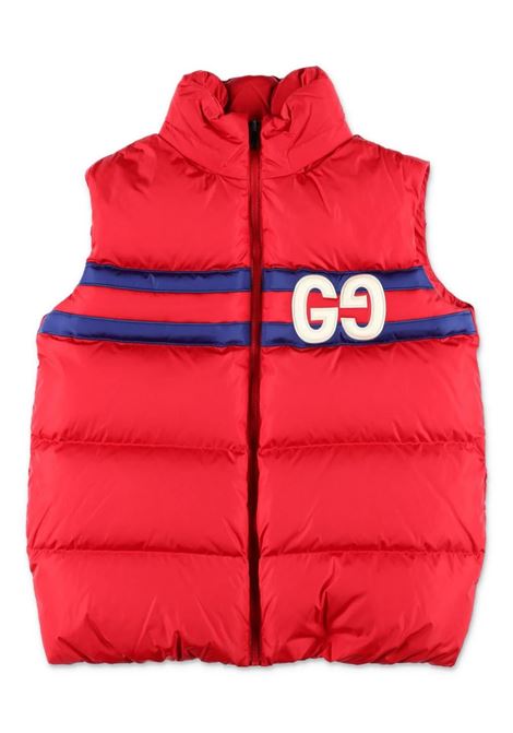 Gilet Imbottito Rosso Con Dettaglio GG GUCCI KIDS | 791213-XWA106429