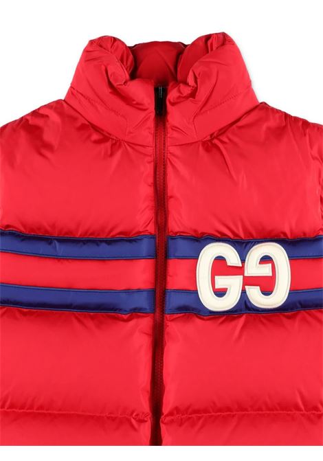 Gilet Imbottito Rosso Con Dettaglio GG GUCCI KIDS | 791213-XWA106429