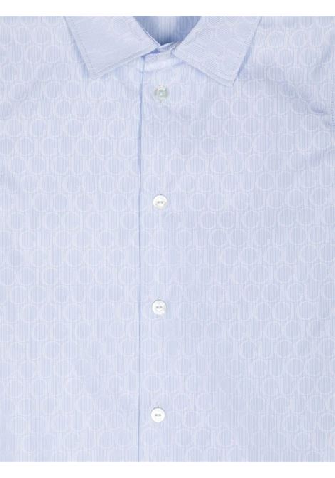 Light Blue Cotton Shirt With All-Over Gucci Motif GUCCI KIDS | 791255-XWA2D4421