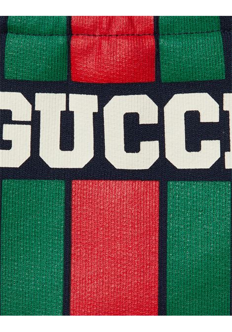 Joggers Blu Scuro Con Stampa Gucci Web GUCCI KIDS | 791933-XJGOF4392