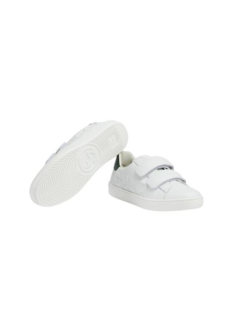 White and Green Ace Sneakers GUCCI KIDS | 793049-AADOV9054