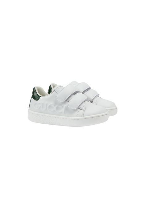 White and Green Ace Sneakers GUCCI KIDS | 793050-AADOV9054