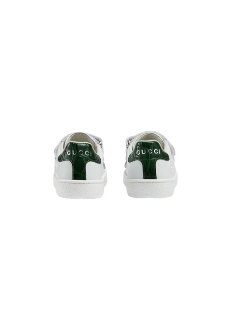 White and Green Ace Sneakers GUCCI KIDS | 793050-AADOV9054